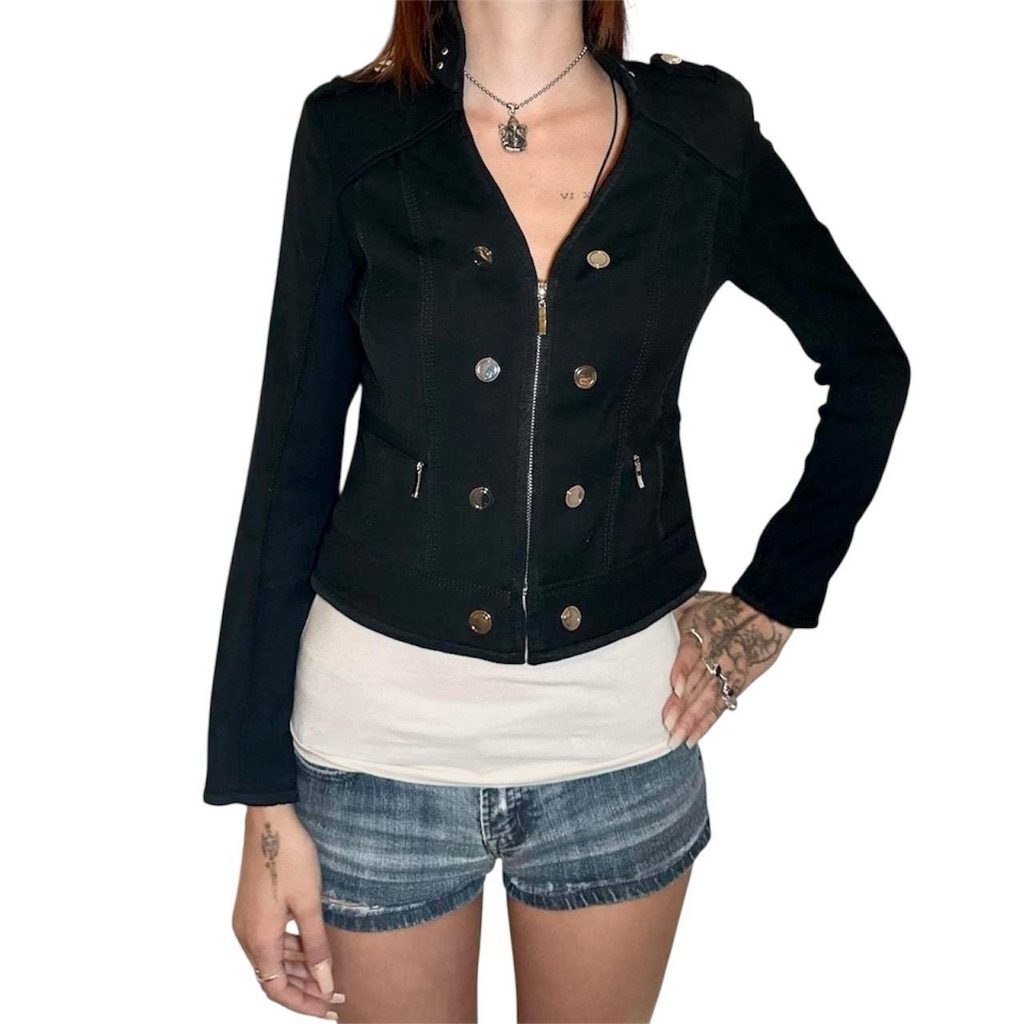 Elegant Black Double-Breasted Women's Jacket